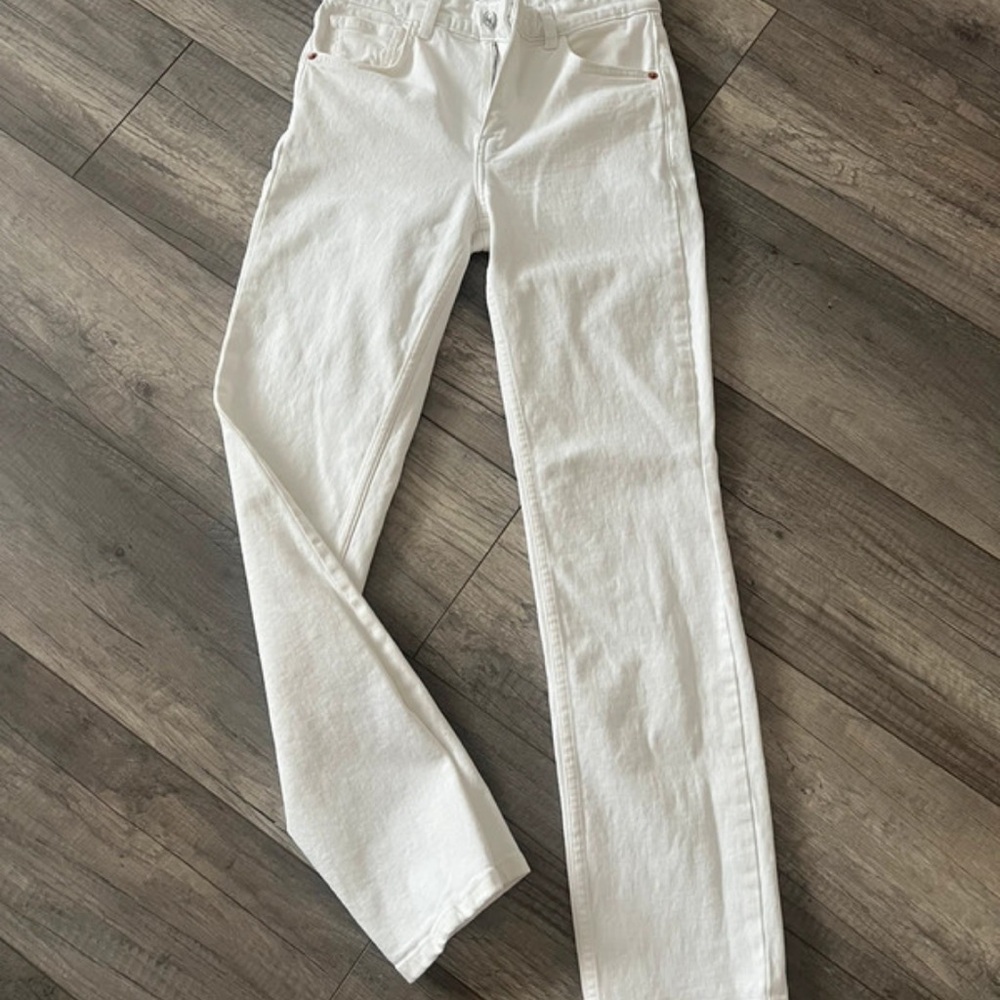 Mango White Ankle Cropped Jeans